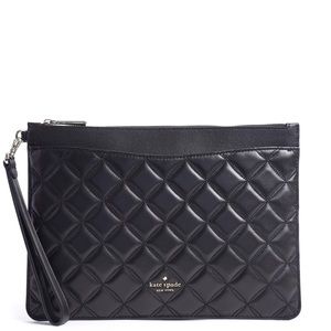 KATE SPADE NY Natalia Quilted Leather Large Zip Clutch Wristlet